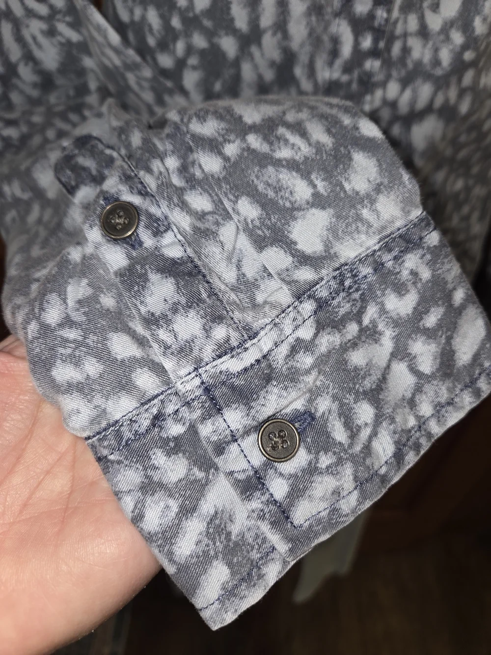new directions Blue and White Printed‎ Button-Down Shirt